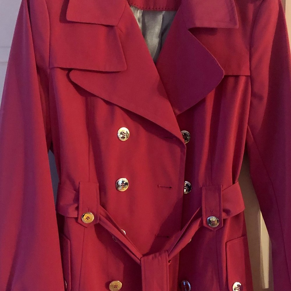 Calvin Klein Women's Double Breasted Trench Pink